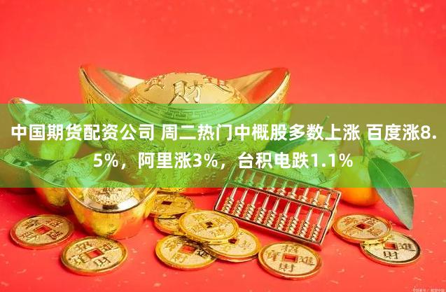 中国期货配资公司 周二热门中概股多数上涨 百度涨8.5%，阿里涨3%，台积电跌1.1%