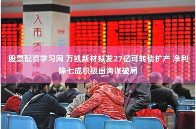股票配资学习网 万凯新材拟发27亿可转债扩产 净利降七成积极出海谋破局